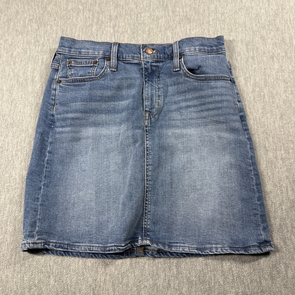 J Crew Skirt Womens 4 Blue Denim Mini Casual Classic Fit Five Pocket Cotton Wash